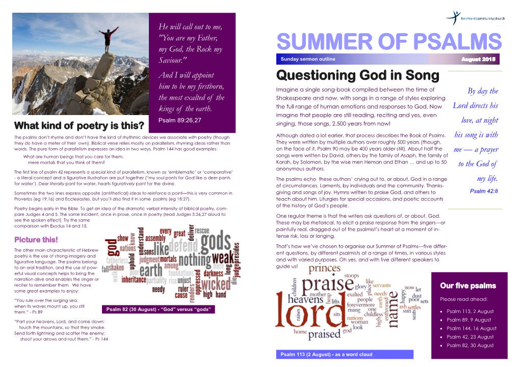 Summer of Psalms