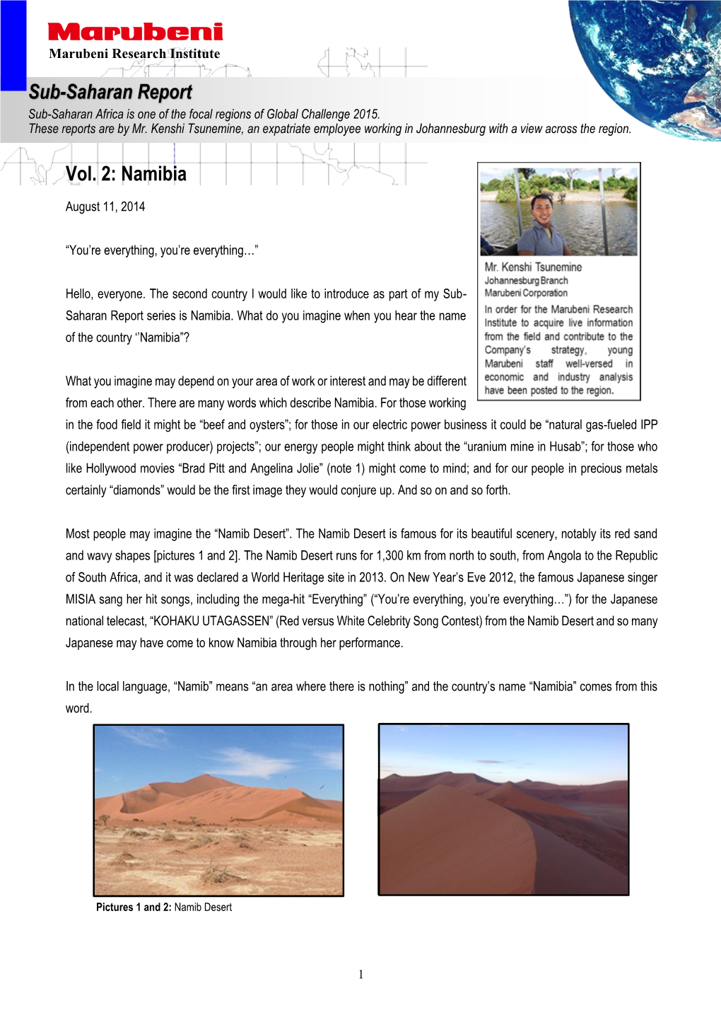 Vol. 2: Namibia Sub-Saharan Report