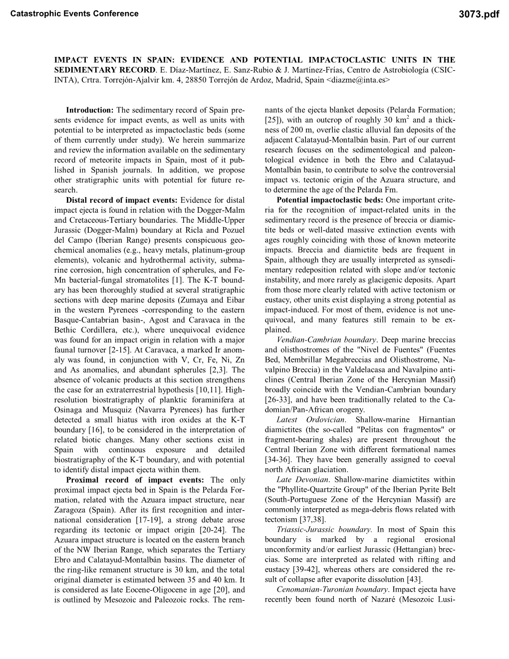 Impact Events in Spain: Evidence and Potential Impactoclastic Units in the Sedimentary Record