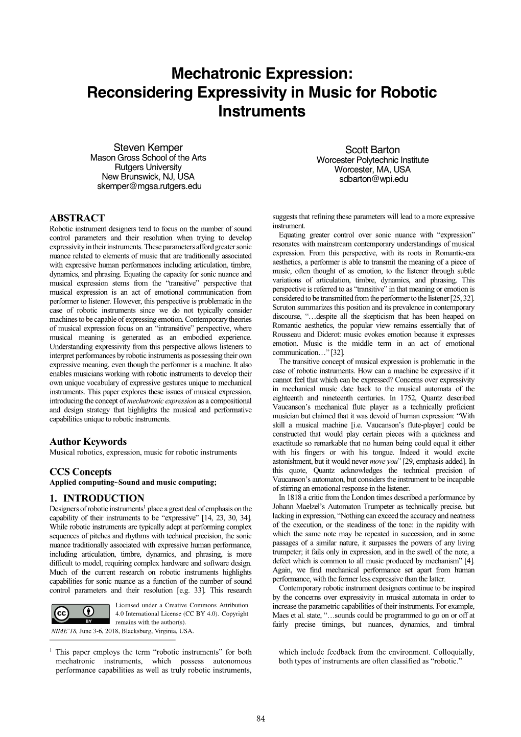 Reconsidering Expressivity in Music for Robotic Instruments