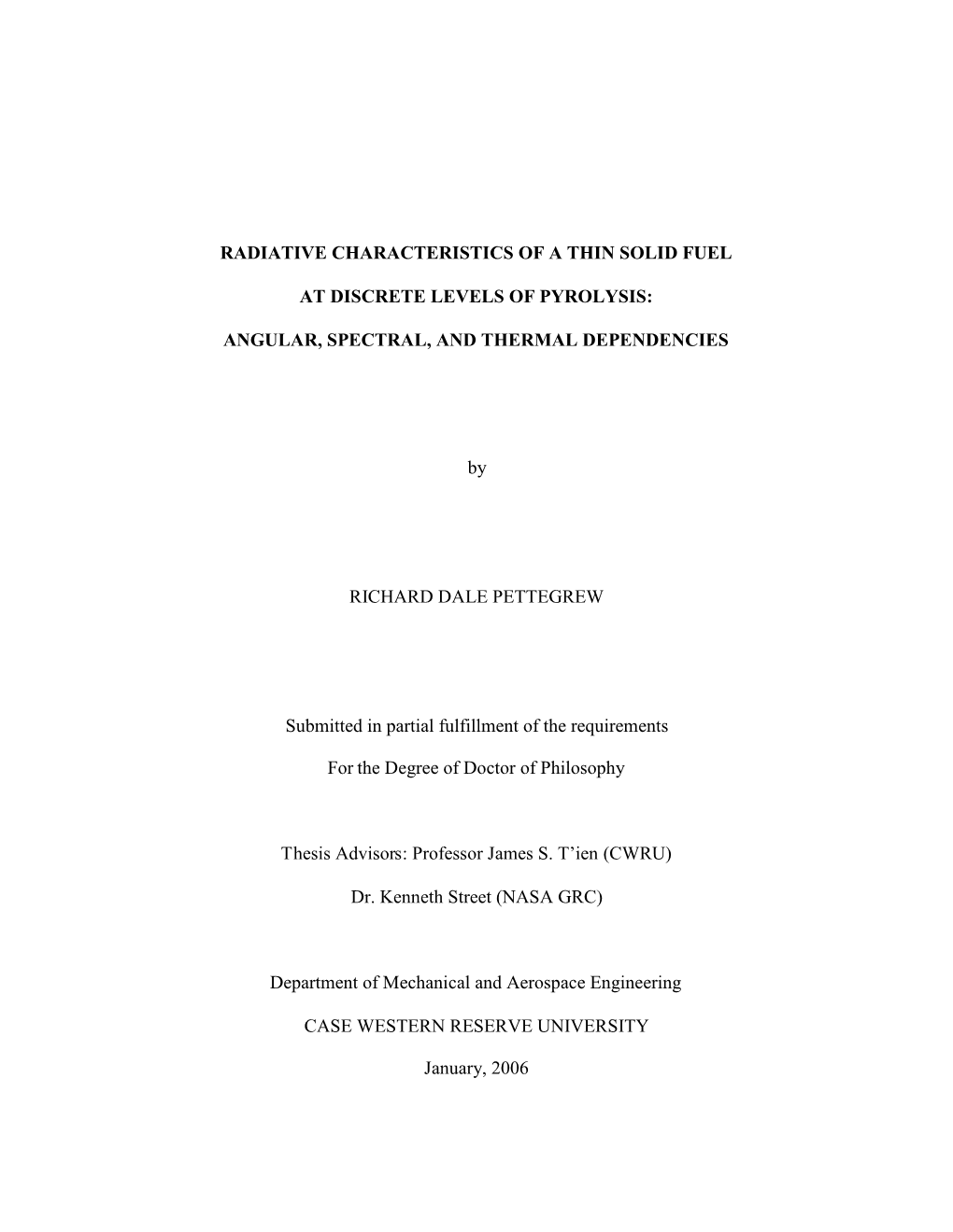 Radiative Characteristics of a Thin Solid Fuel