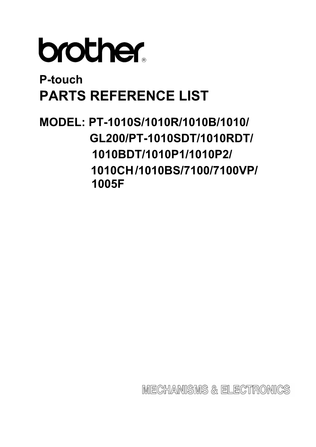 Parts Reference List