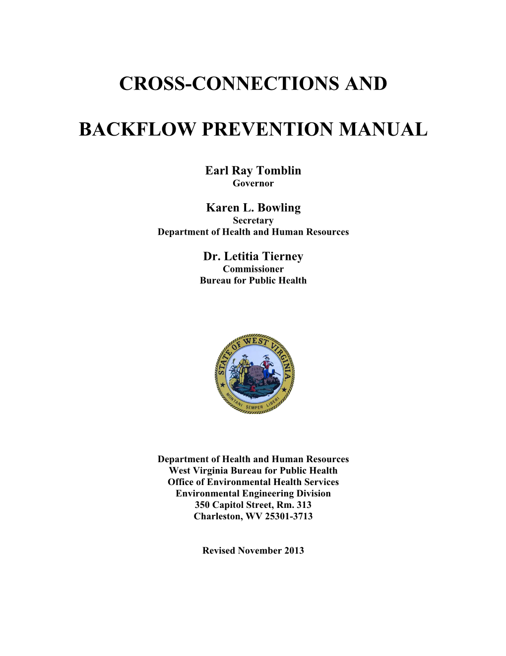 Cross-Connections and Backflow Prevention Manual