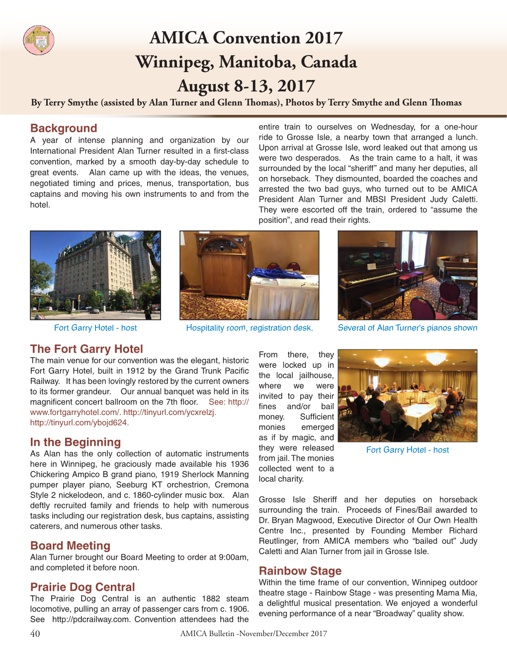 AMICA Convention 2017 Winnipeg, Manitoba, Canada August 8-13, 2017