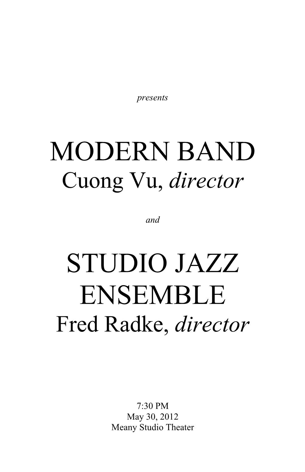 Modern Band Studio Jazz Ensemble