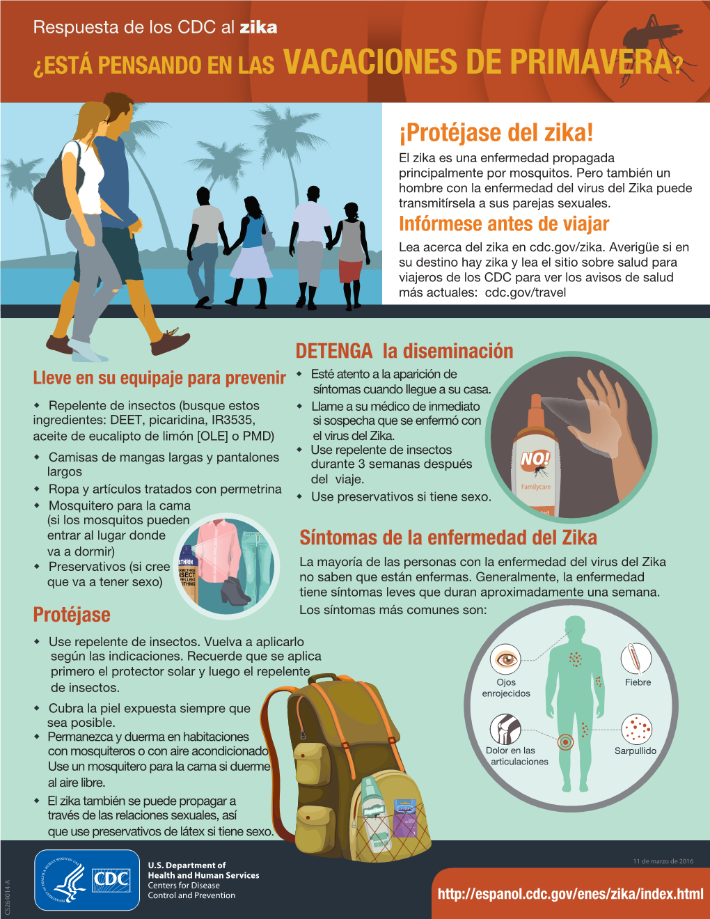 Respuesta De Los CDC Al Zika ¿ESTÁ PENSANDO EN LAS VACACIONES DE PRIMAVERA?