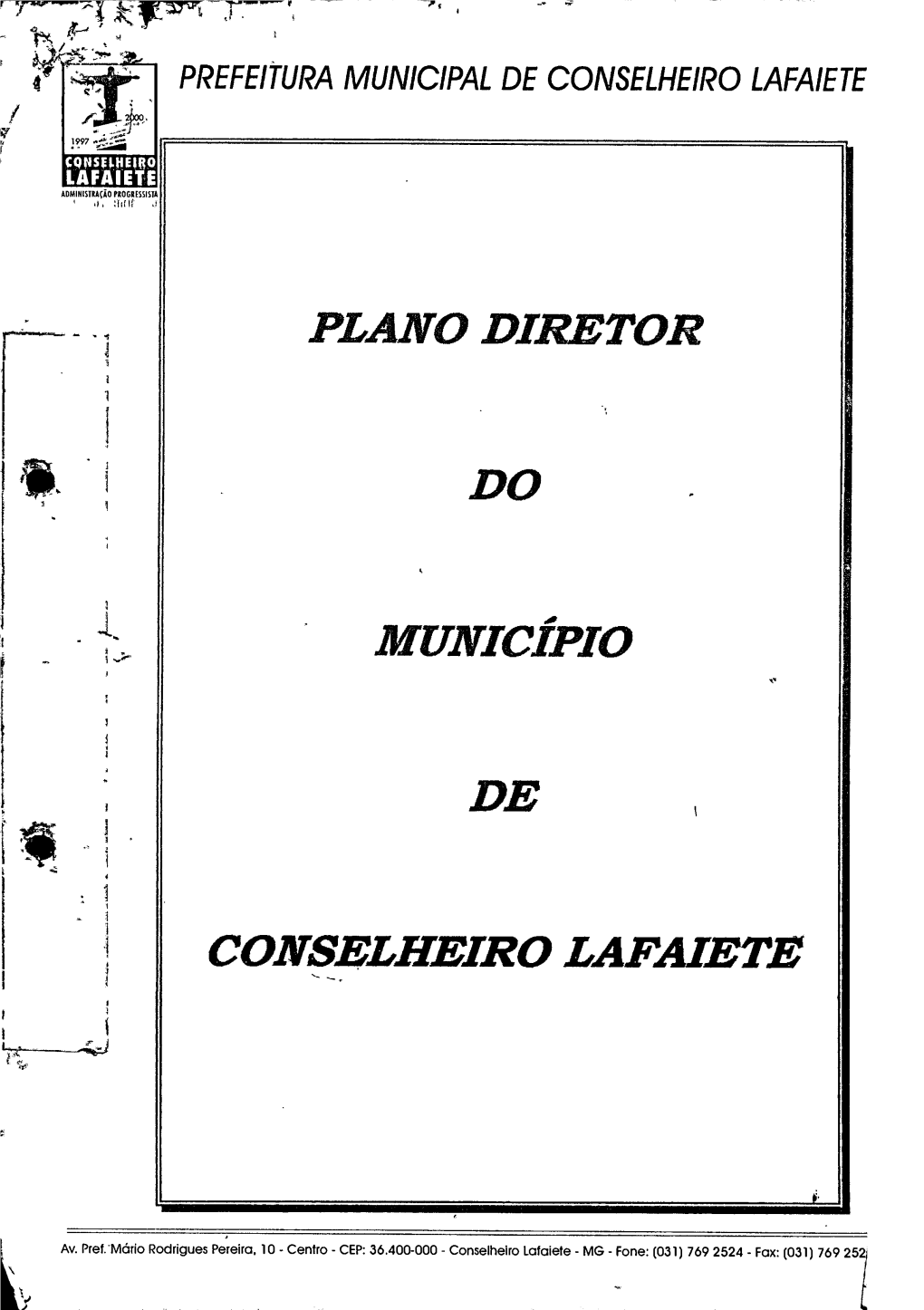 Plano Diretor Do Administração Progressista Município De Conselheiro Lafaiete