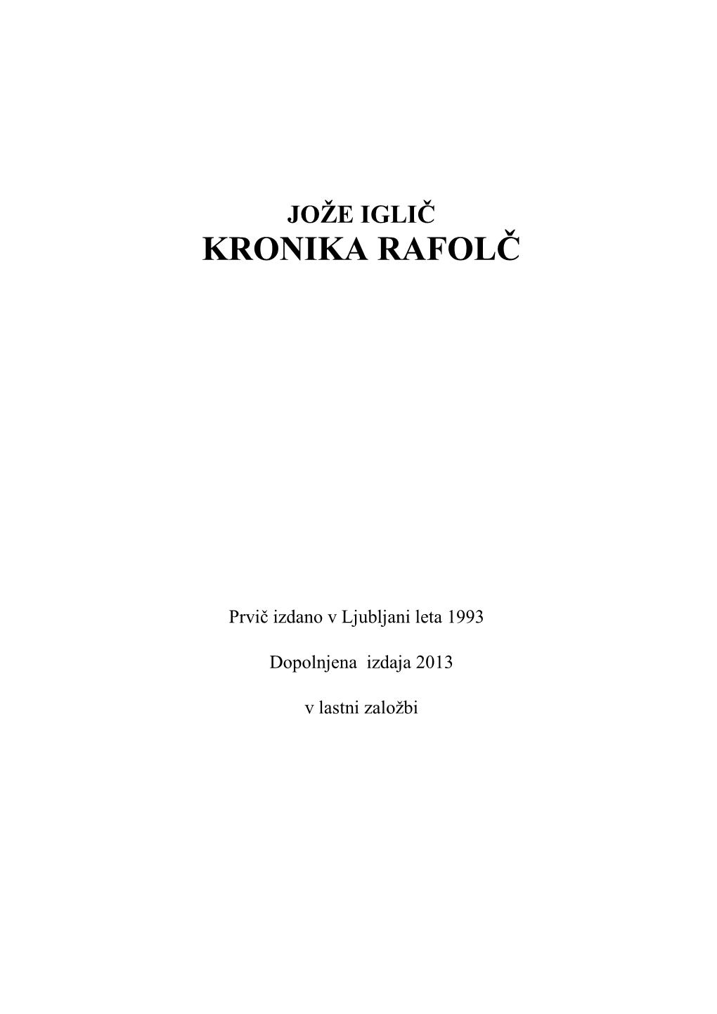 Kronika Rafolč