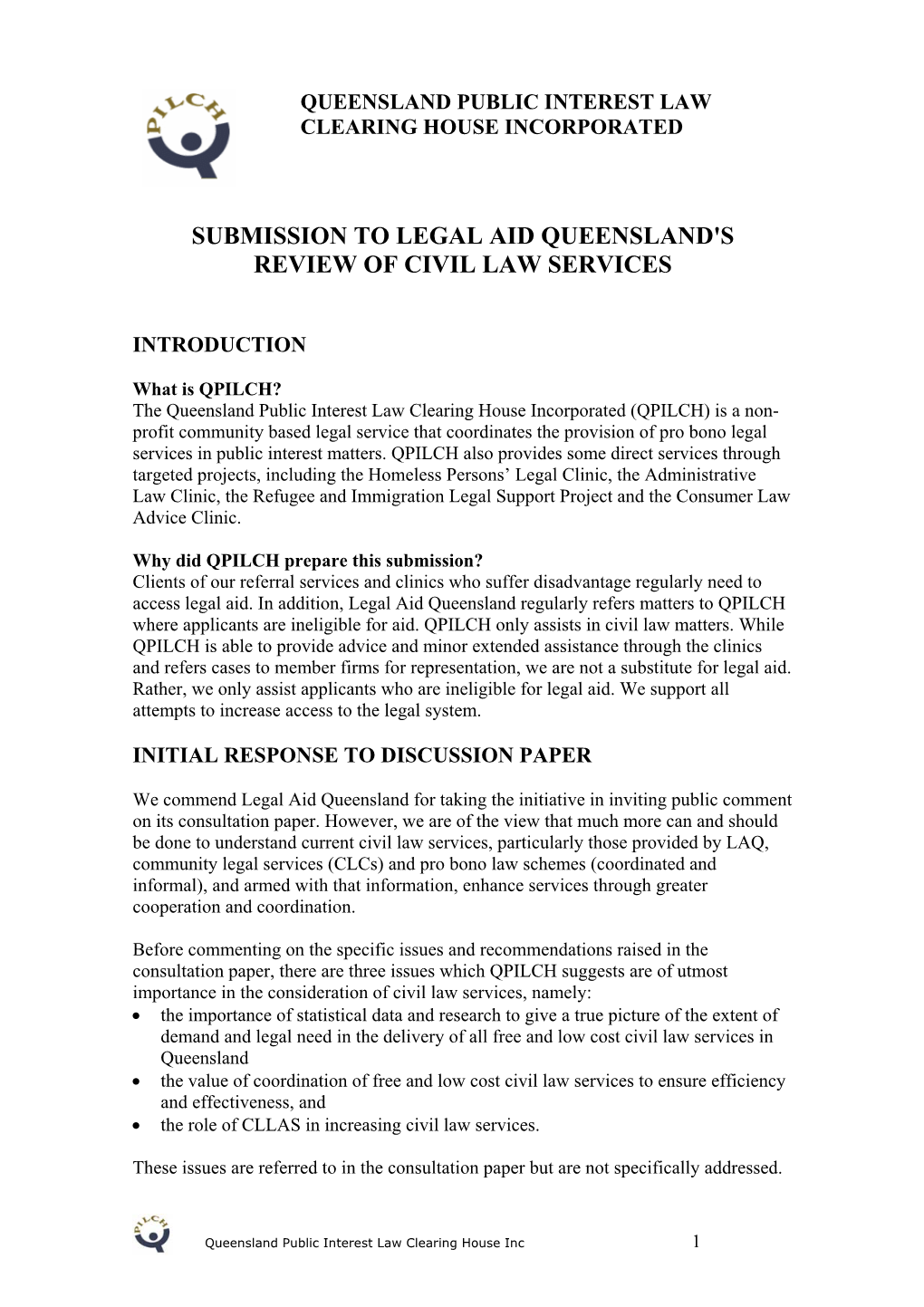 Legal Aid Queensland's Review of Civil Law Services (PDF