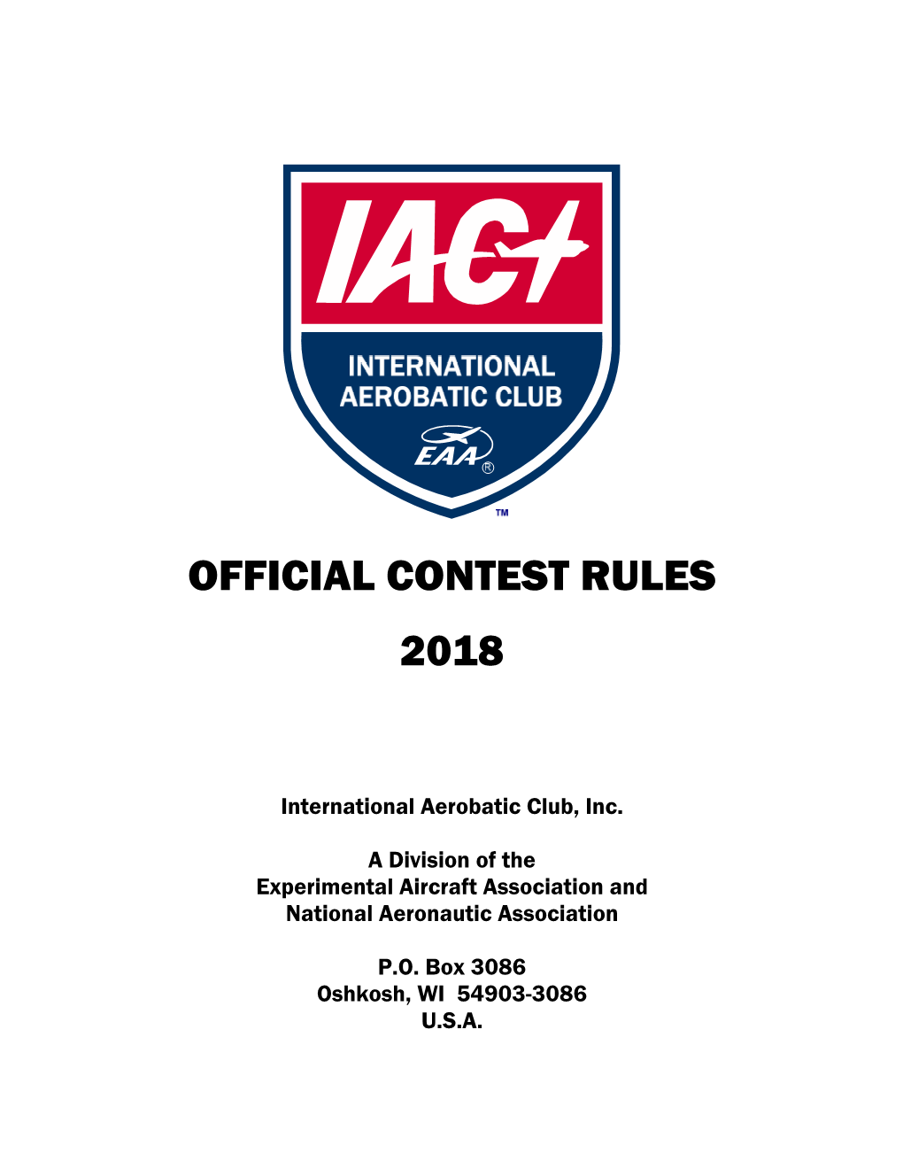 2018 IAC Official Contest Rule Book