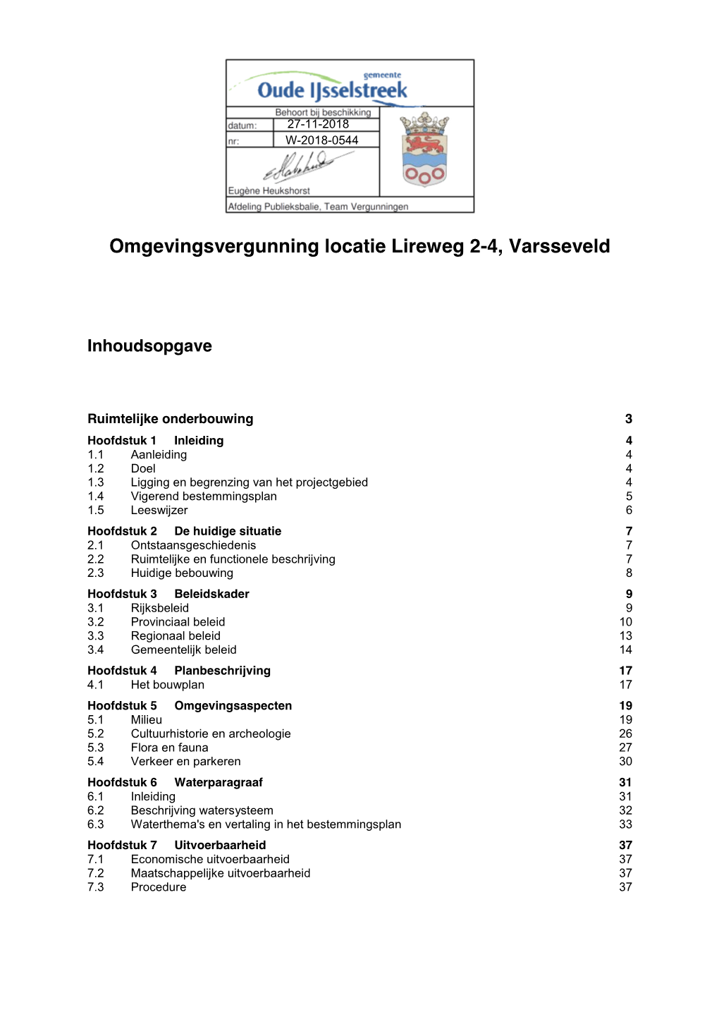 Omgevingsvergunning Locatie Lireweg 2-4, Varsseveld