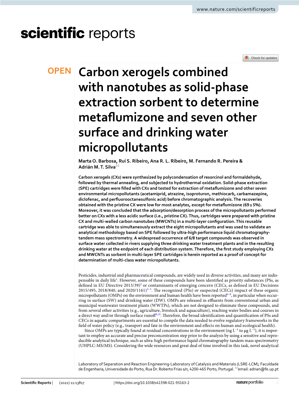 Carbon Xerogels Combined with Nanotubes As Solid-Phase