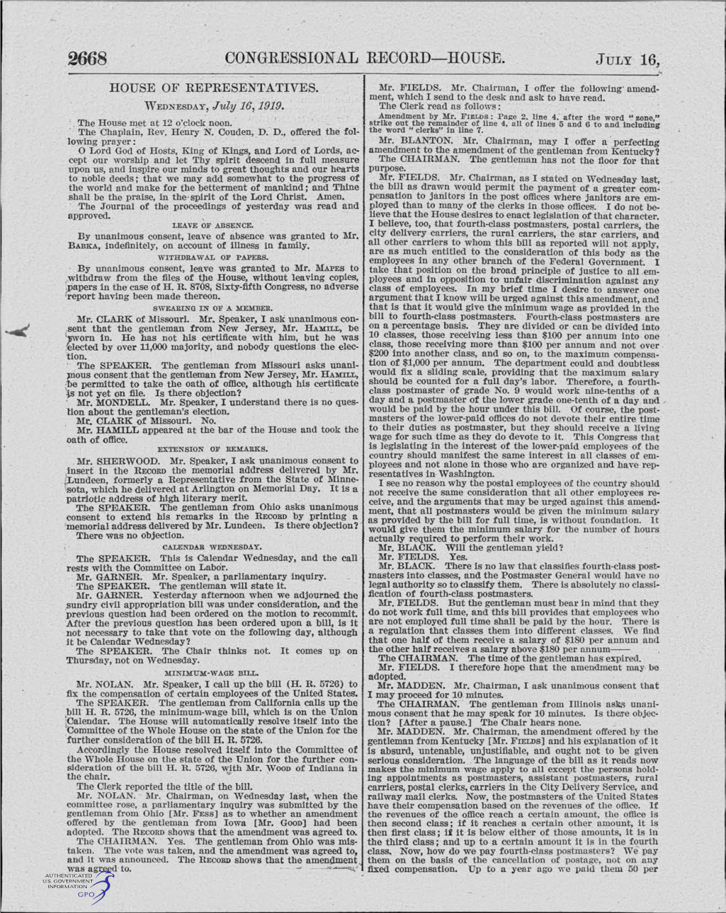 Congressional Record-House. July 16,