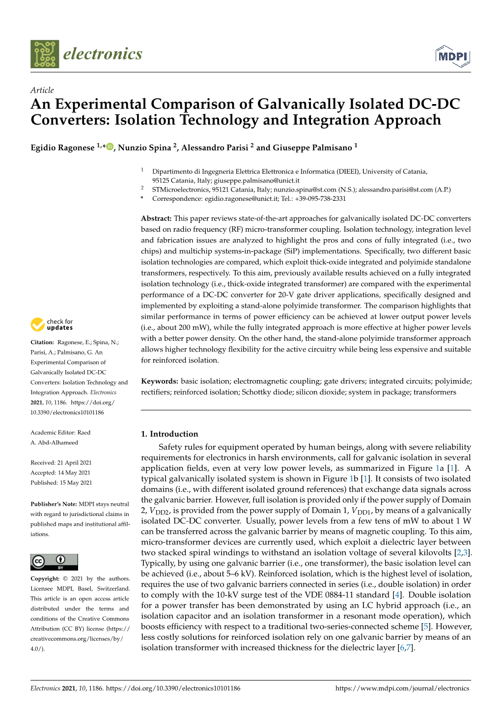 An Experimental Comparison of Galvanically Isolated DC-DC Converters: Isolation Technology and Integration Approach