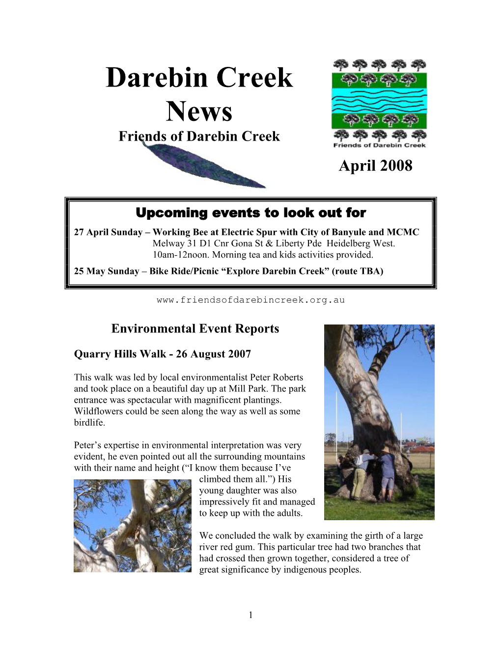 Darebin Creek News Friends of Darebin Creek