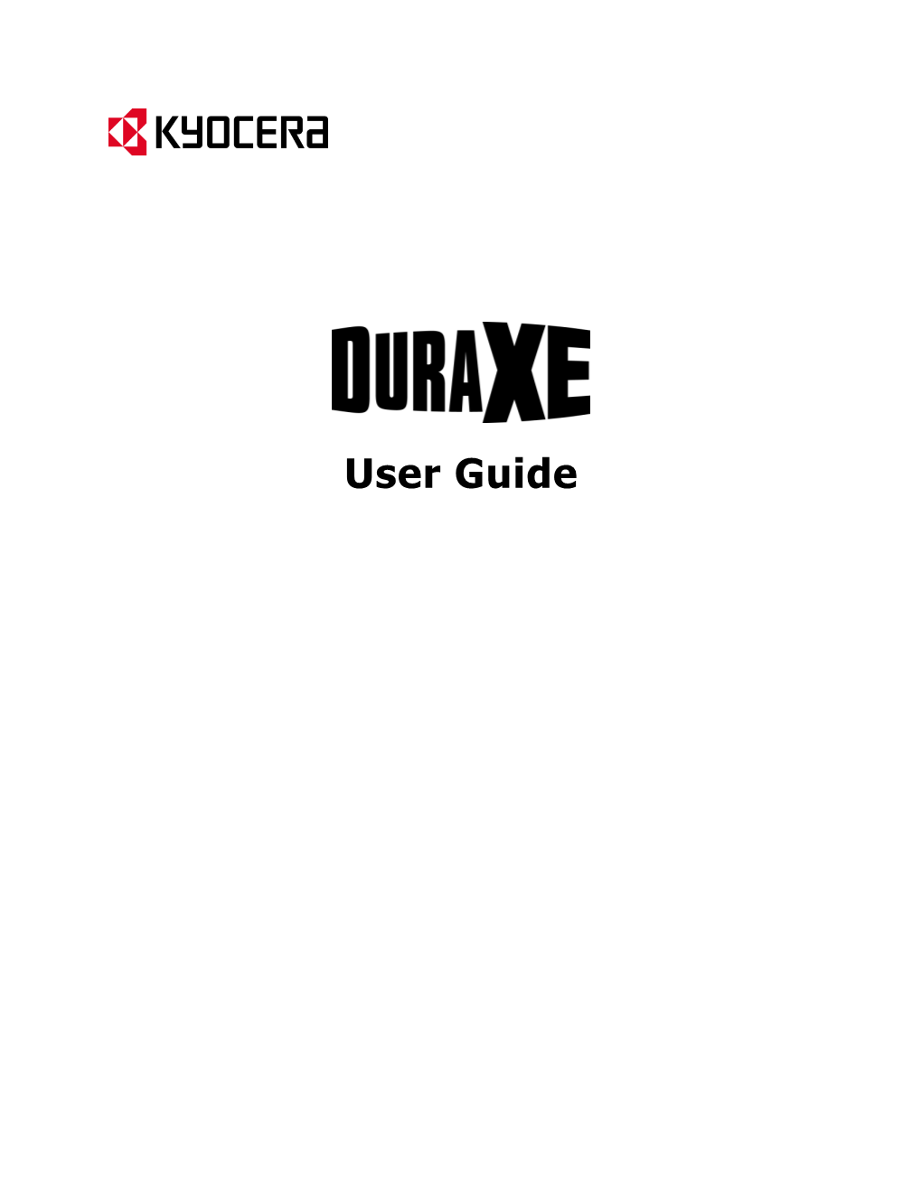 User Guide Table of Contents