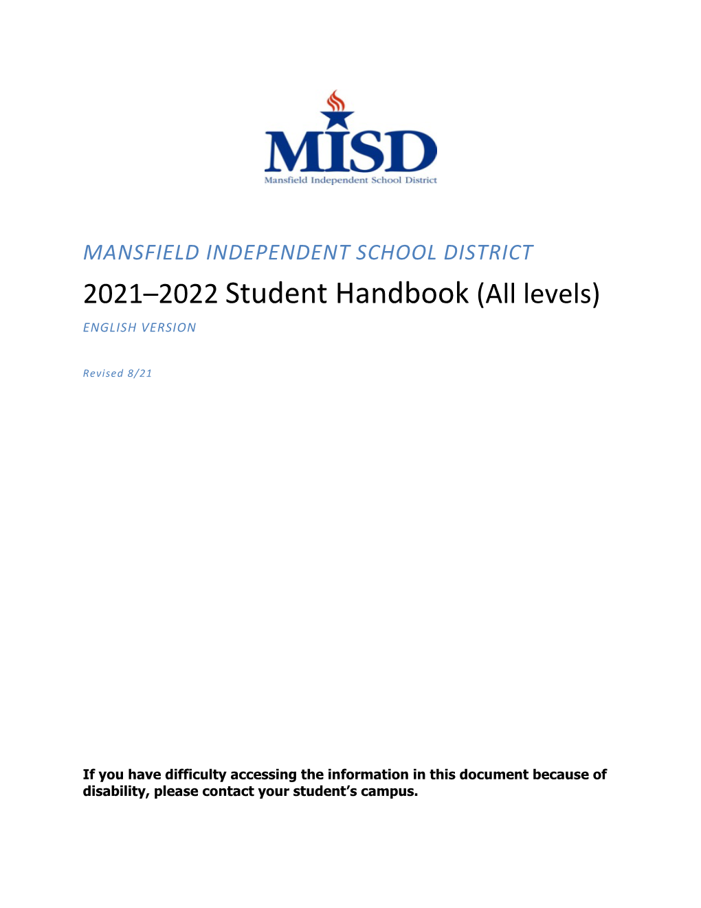 MISD Student Handbook (All Grade Levels)
