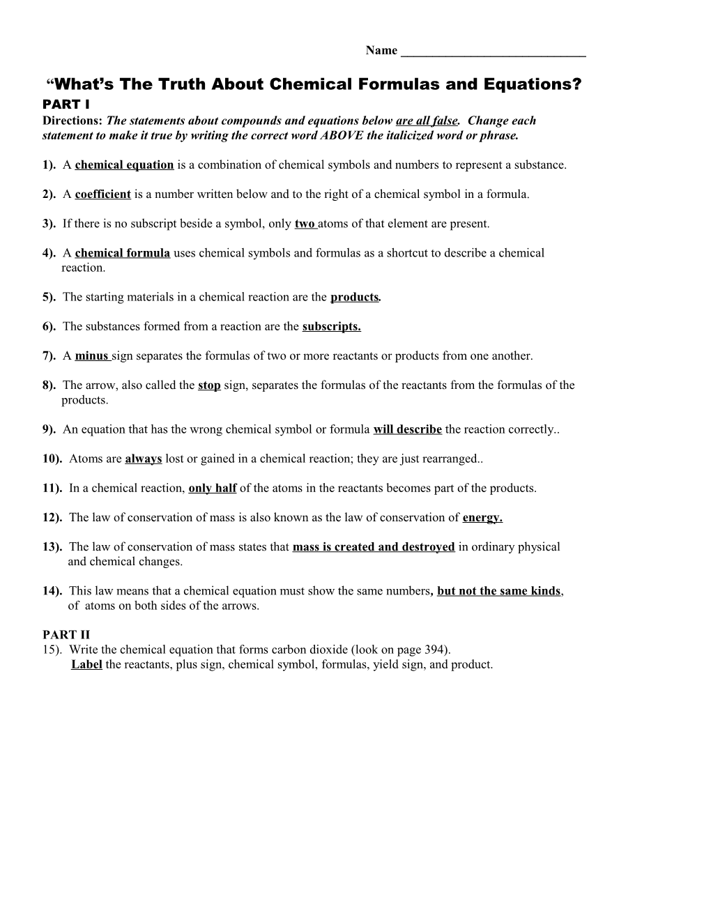 Nothing but the Truth About Nonmetals