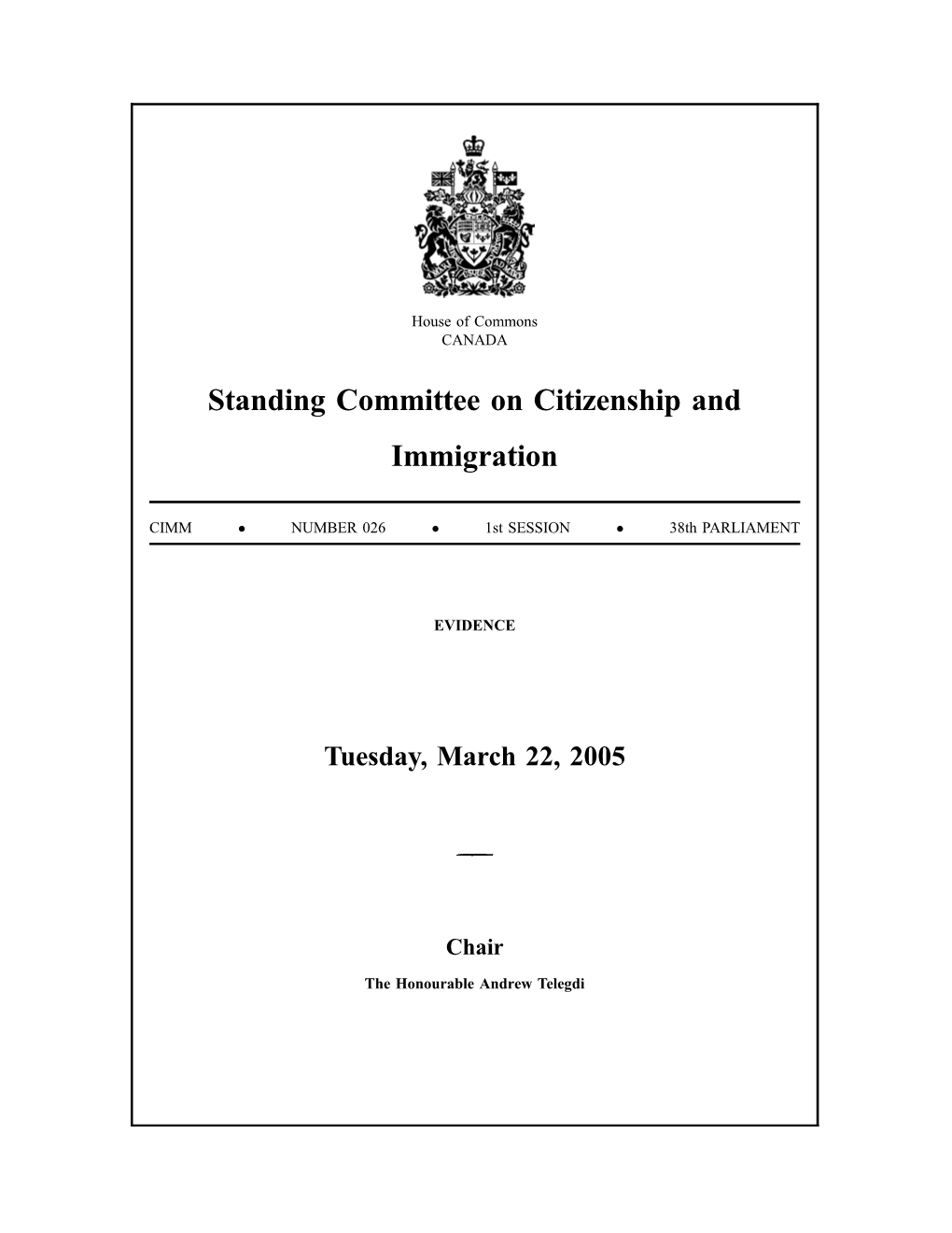 Standing Committee on Citizenship and Immigration