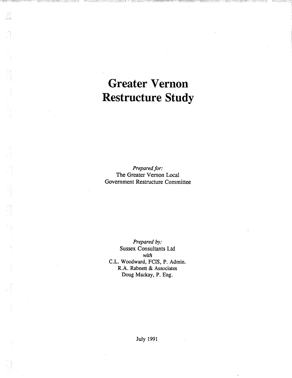 Greater Vernon Restructure Study