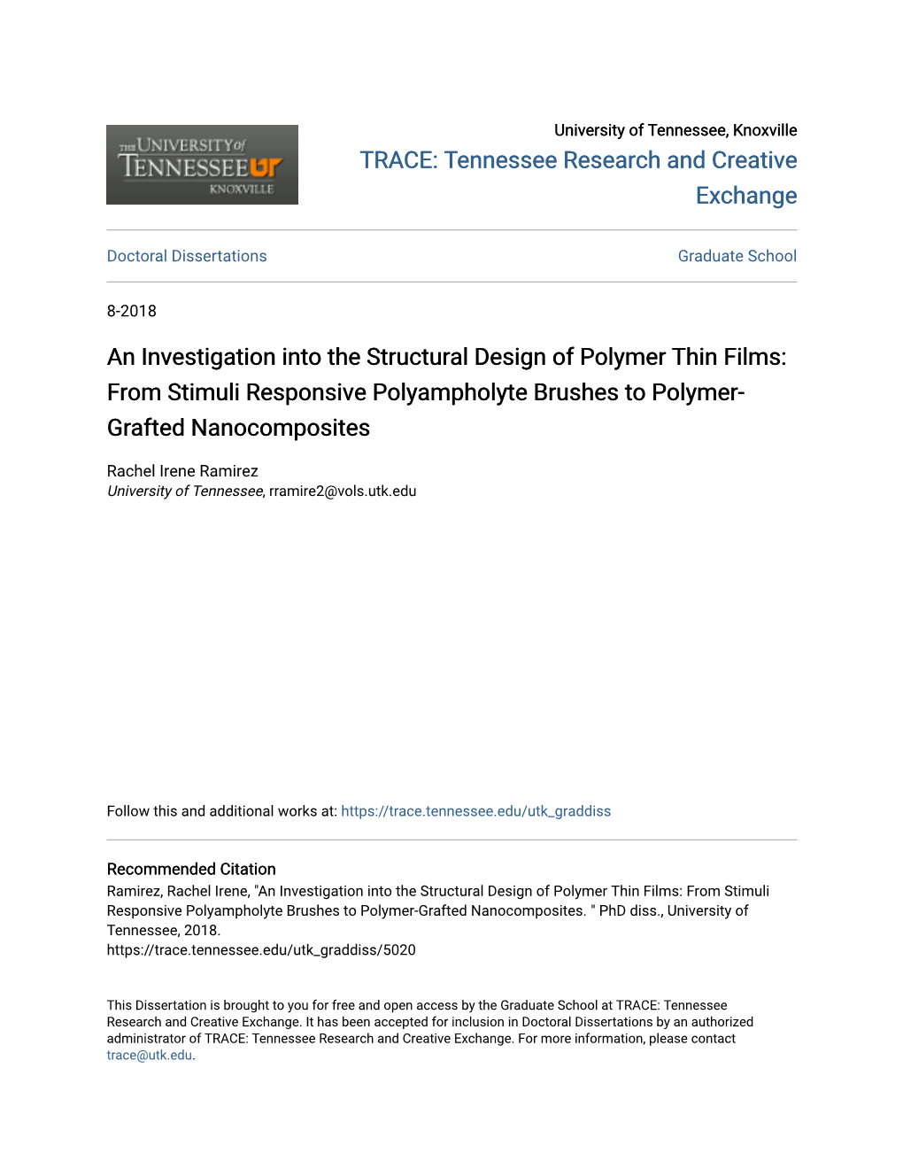 An Investigation Into the Structural Design of Polymer Thin Films: from Stimuli Responsive Polyampholyte Brushes to Polymer- Grafted Nanocomposites