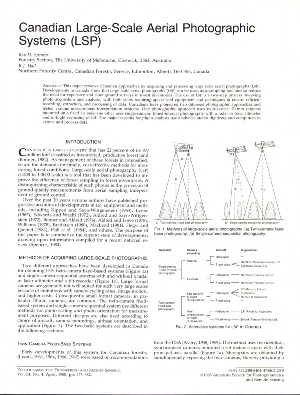 Canadian Large-Scale Aerial Photographic Systems (LSP)