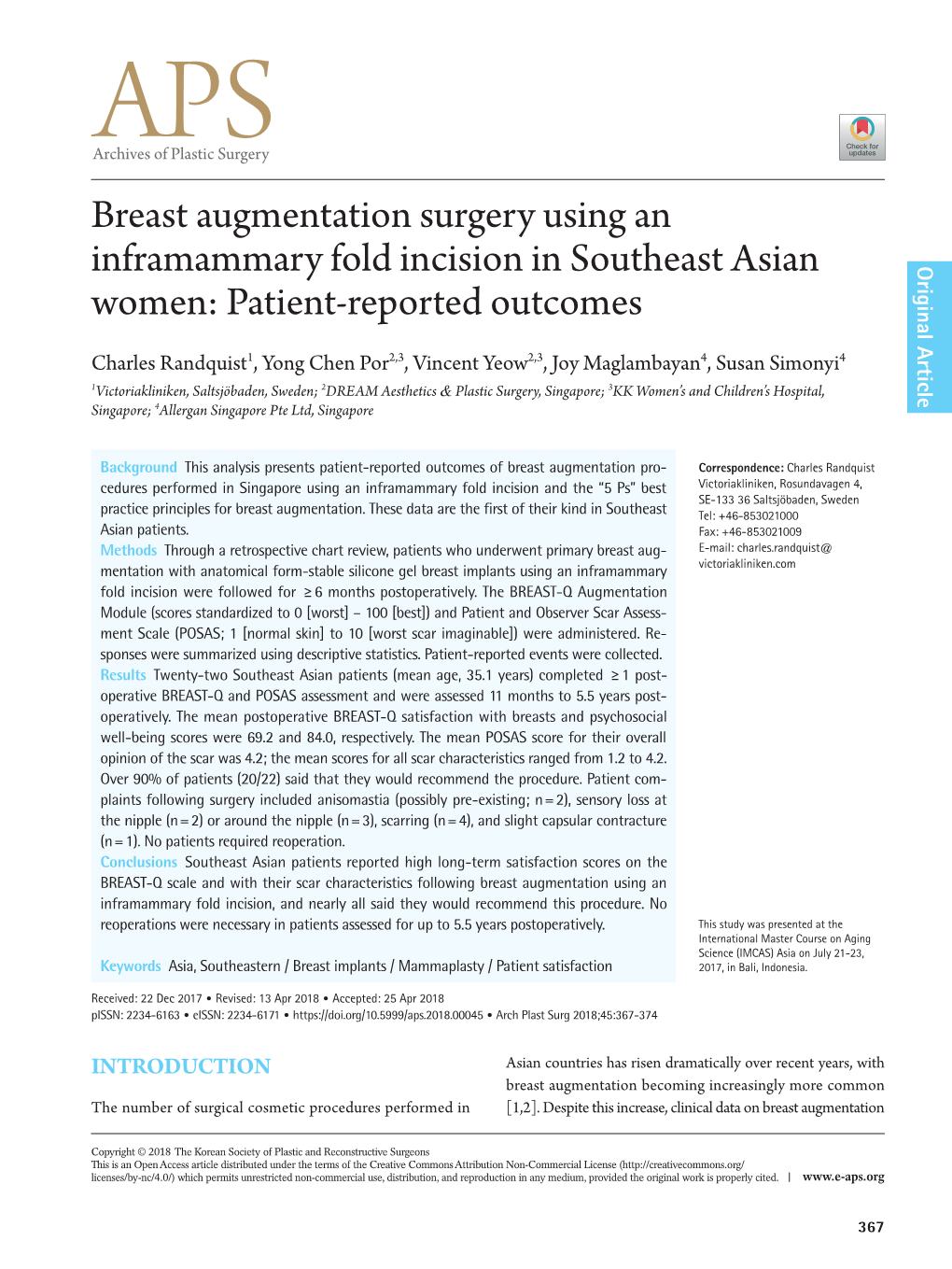 Breast Augmentation Surgery Using an Inframammary