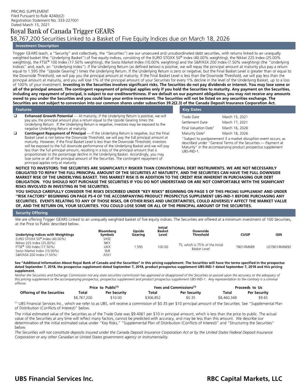 Prospectus Supplement Less Than the Full Principal Amount, Resulting in a Loss of the Principal Amount That Is UBS-IND-1