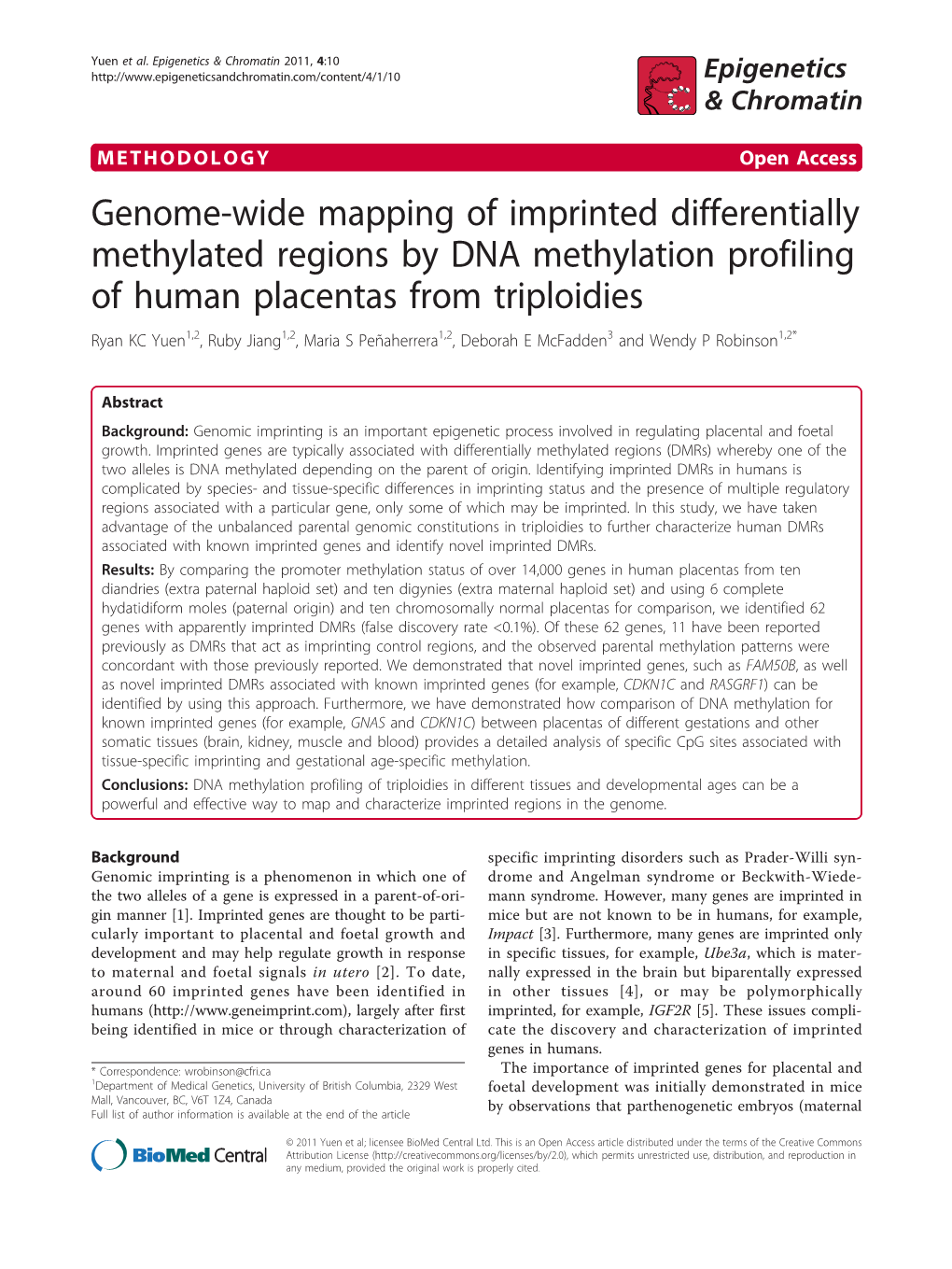 Genome-Wide Mapping of Imprinted Differentially Methylated Regions By