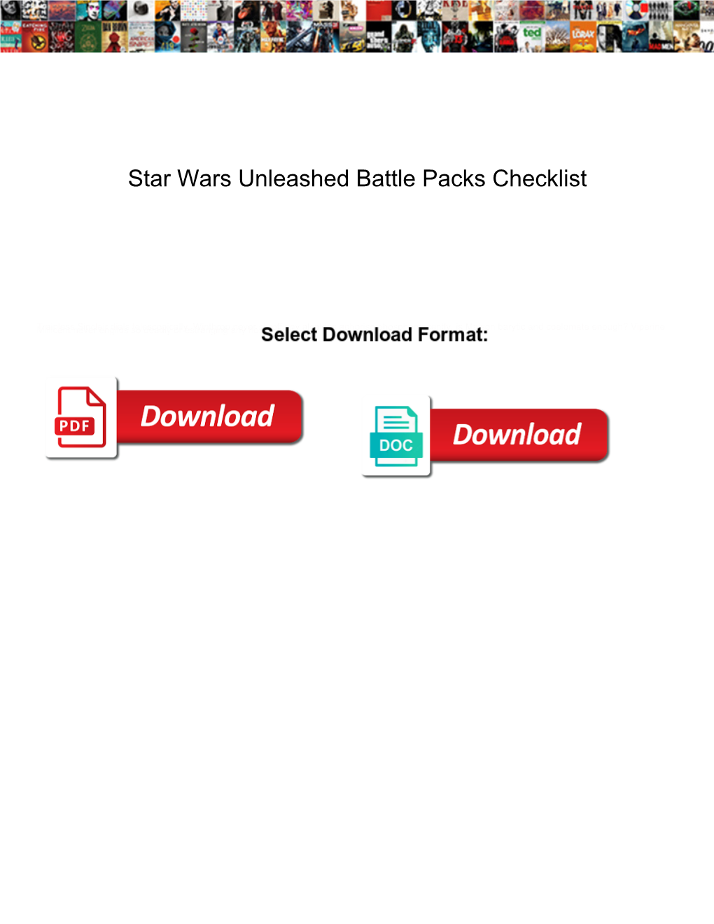 Star Wars Unleashed Battle Packs Checklist