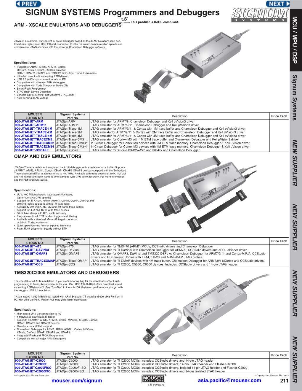 SIGNUM SYSTEMS Programmers and Debuggers MCU / MPU / DSP This Product Is Rohs Compliant