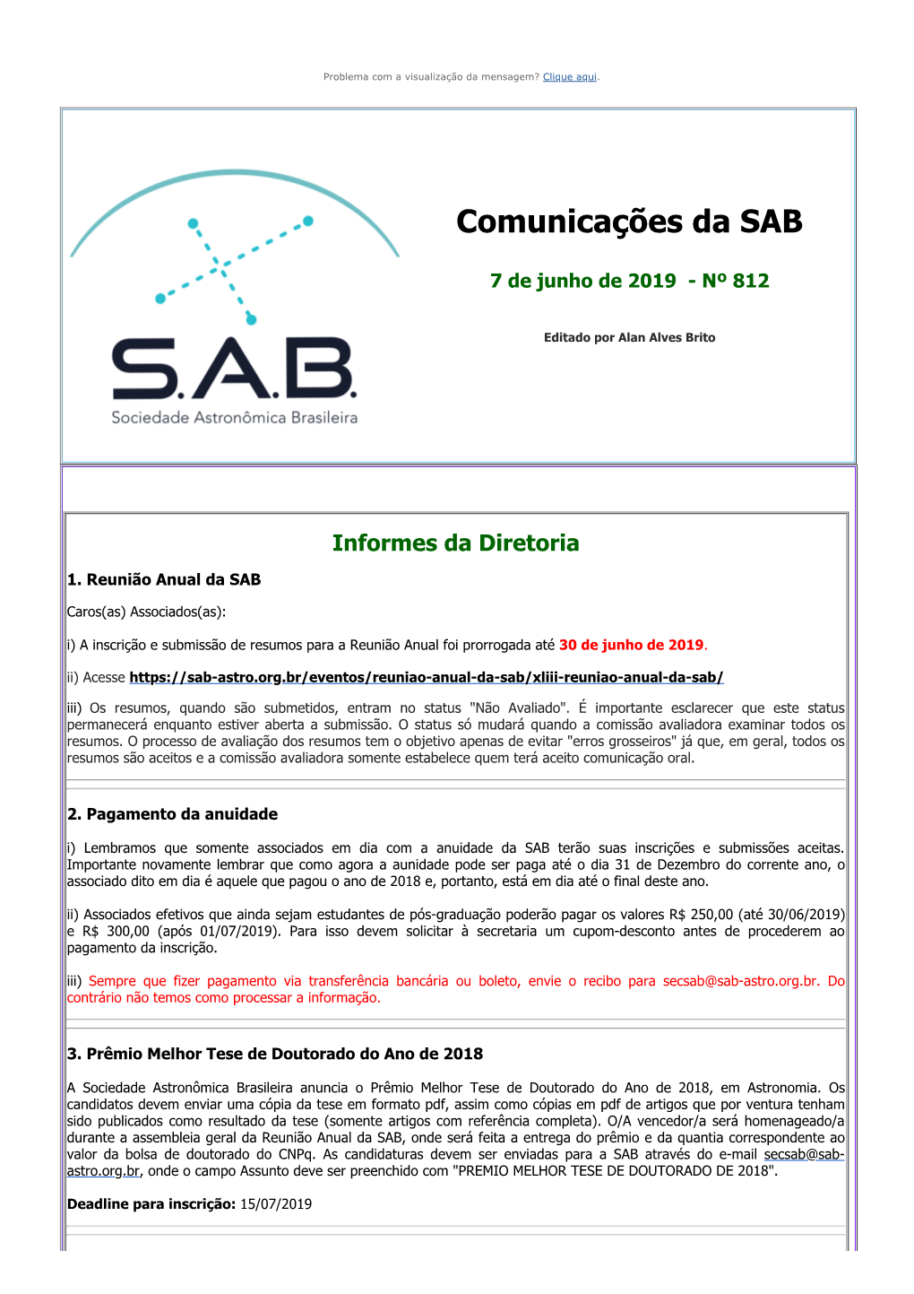 Comunicações Da SAB