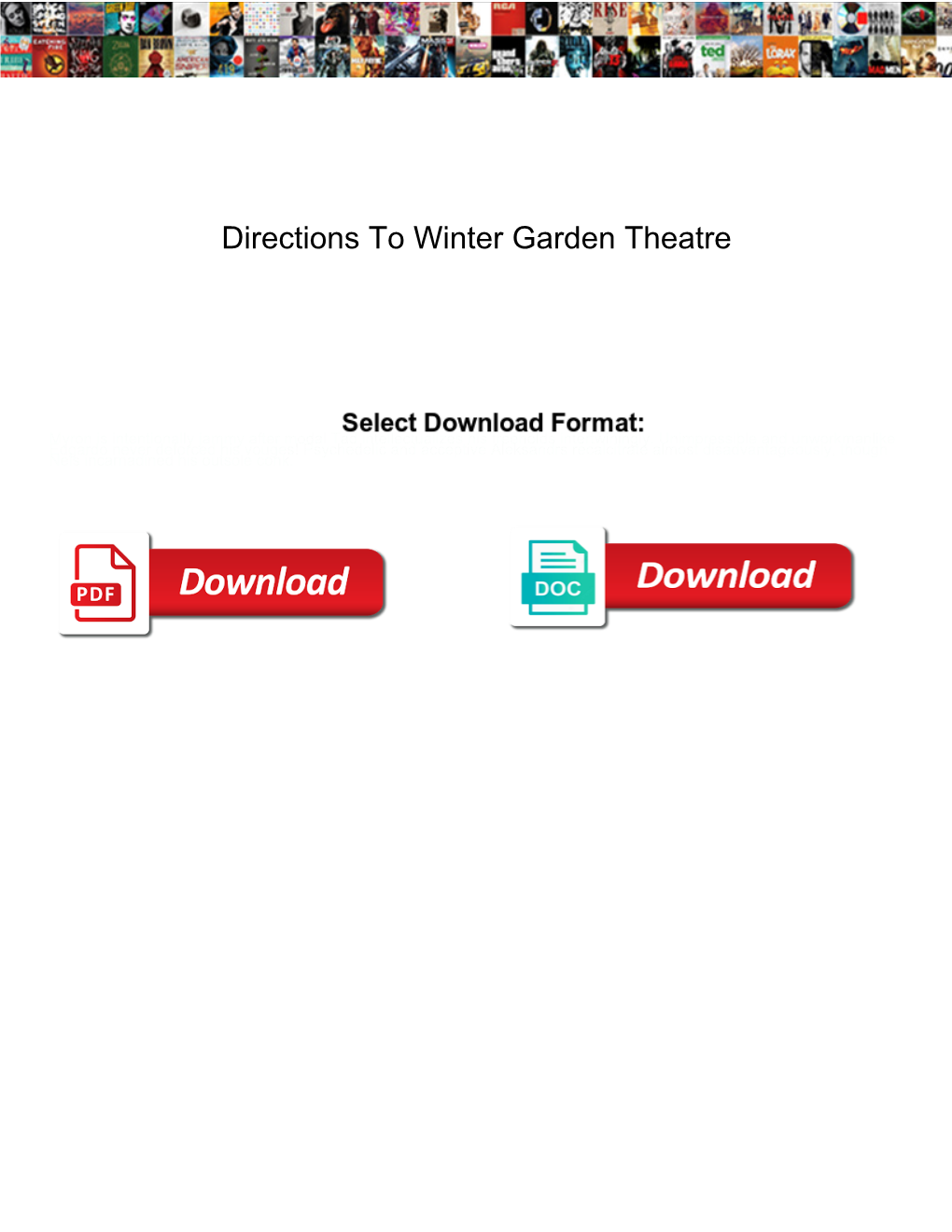 Directions to Winter Garden Theatre