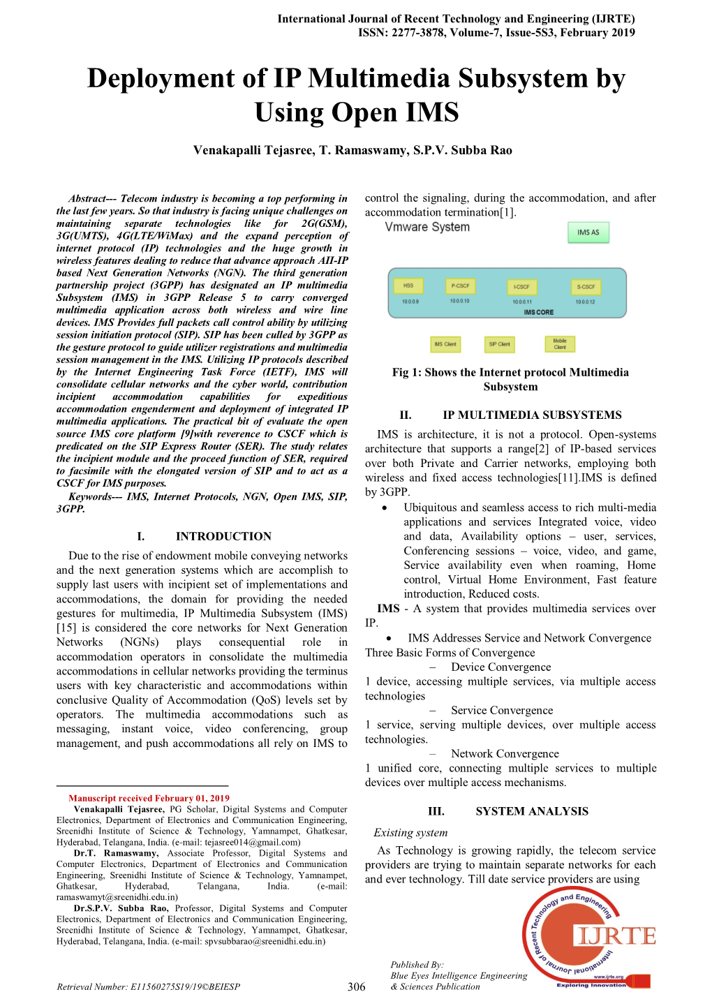 Deployment of IP Multimedia Subsystem by Using Open IMS