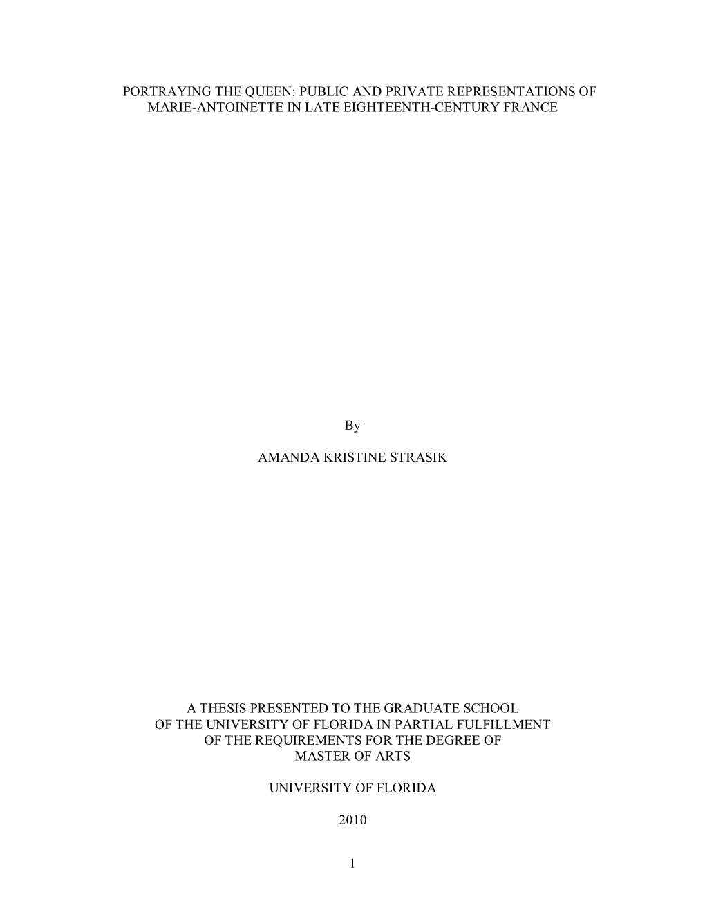 University of Florida Thesis Or Dissertation Formatting Template