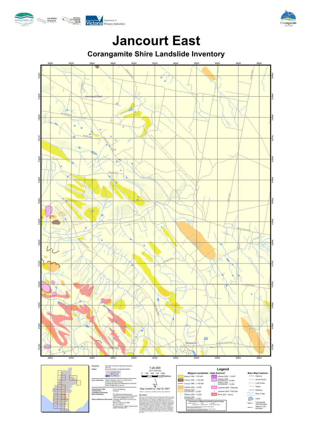 Corangamite Shire Landslide Inventory