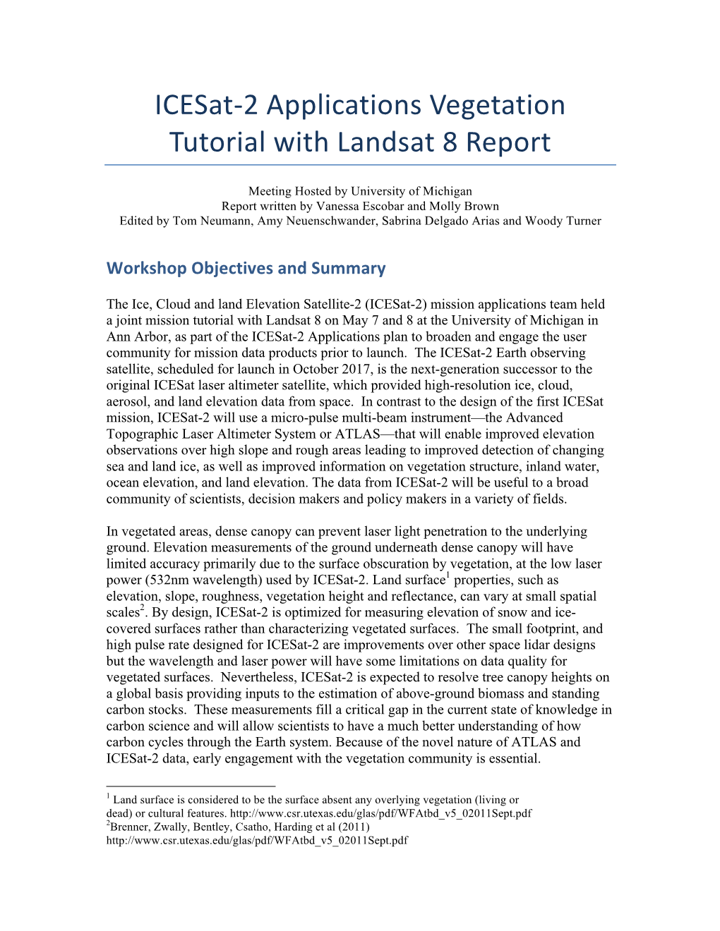 Icesat-2 Applications Vegetation Tutorial with Landsat 8 Report