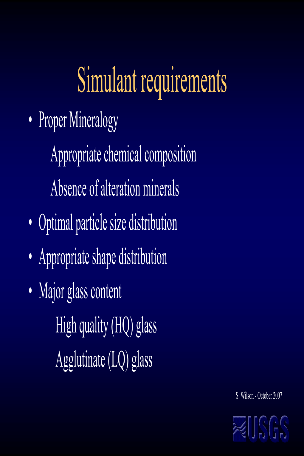 Simulant Requirements