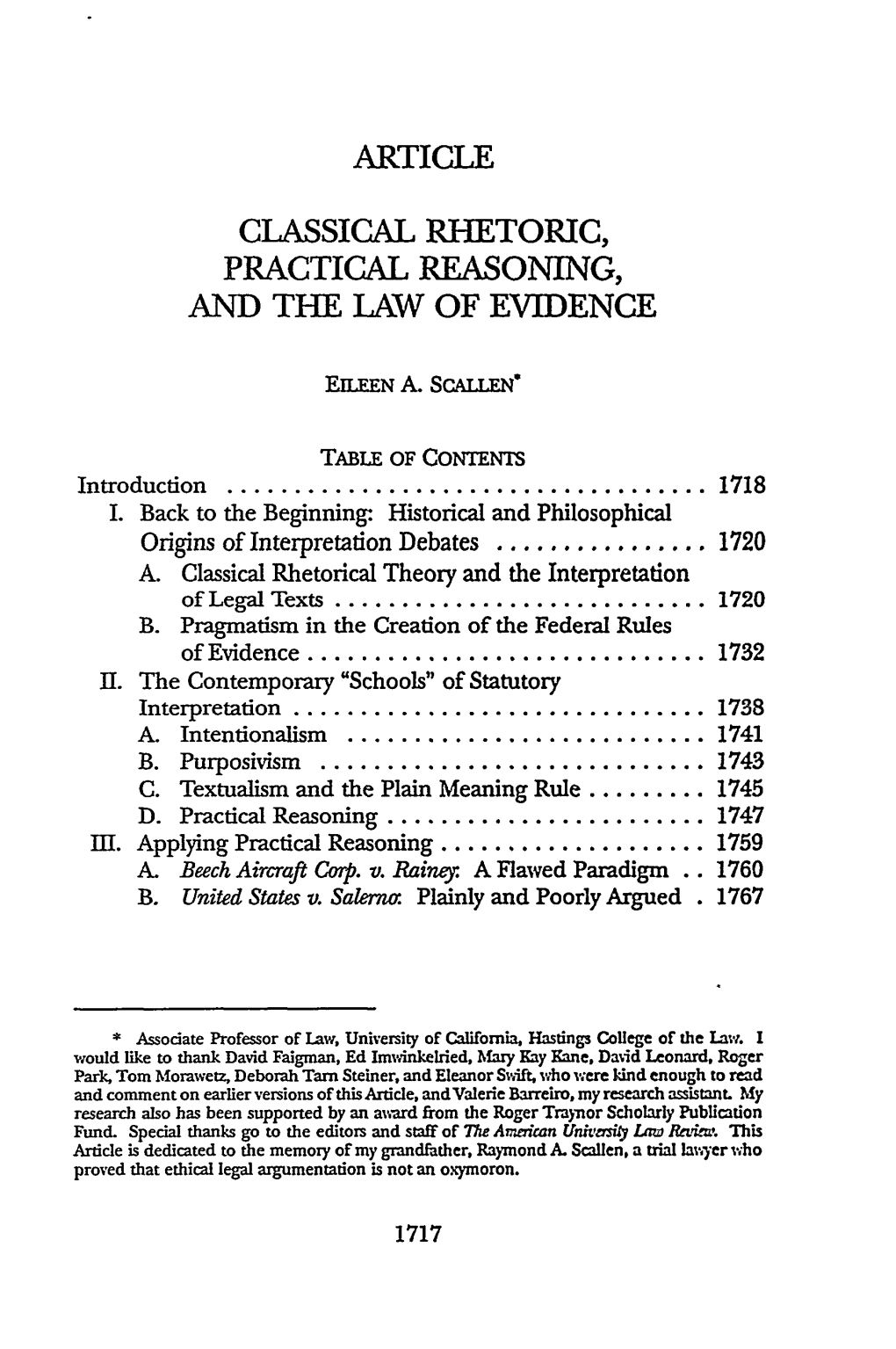 Article Classical Rhetoric, Practical Reasoning, And