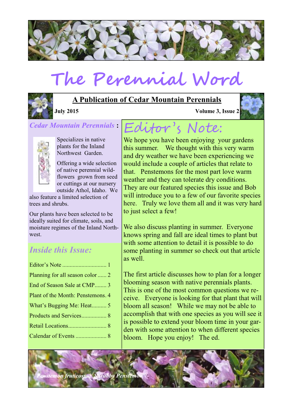 Perennial Word July 2015