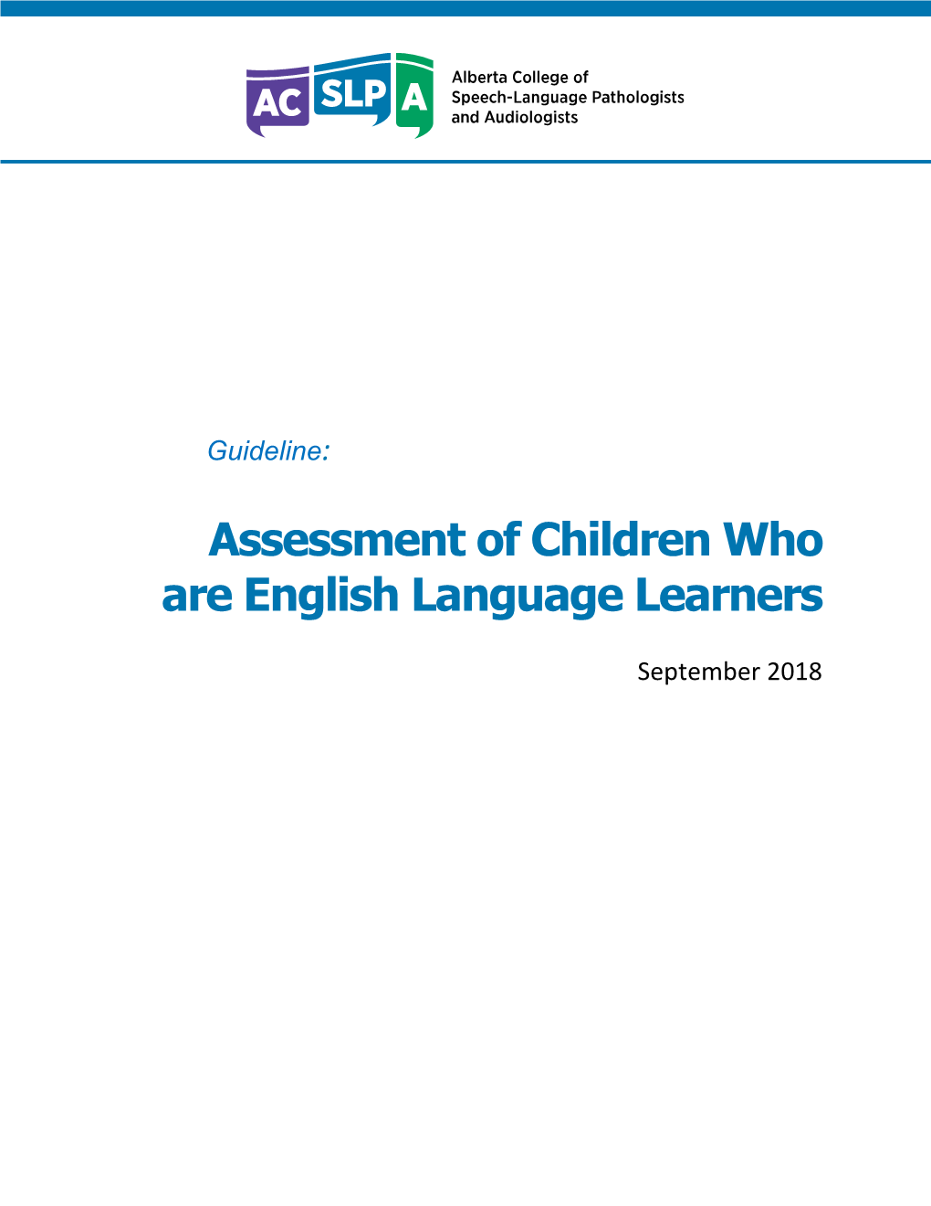 Assessment of Children Who Are English Language Learners