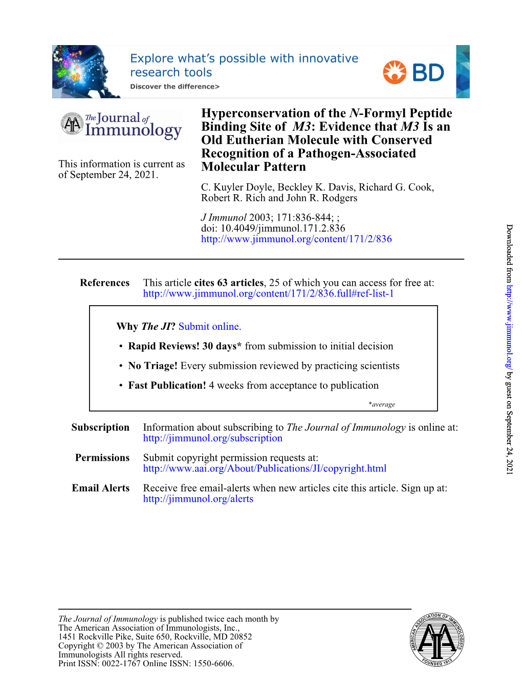 Molecular Pattern Recognition of A