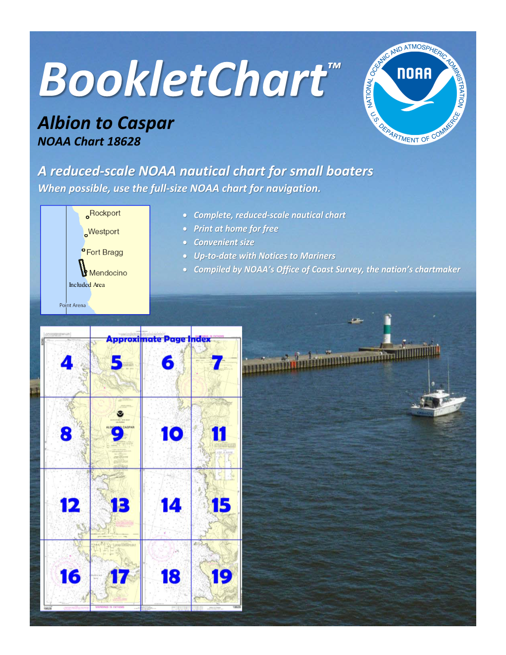 Bookletchart™ Albion to Caspar NOAA Chart 18628