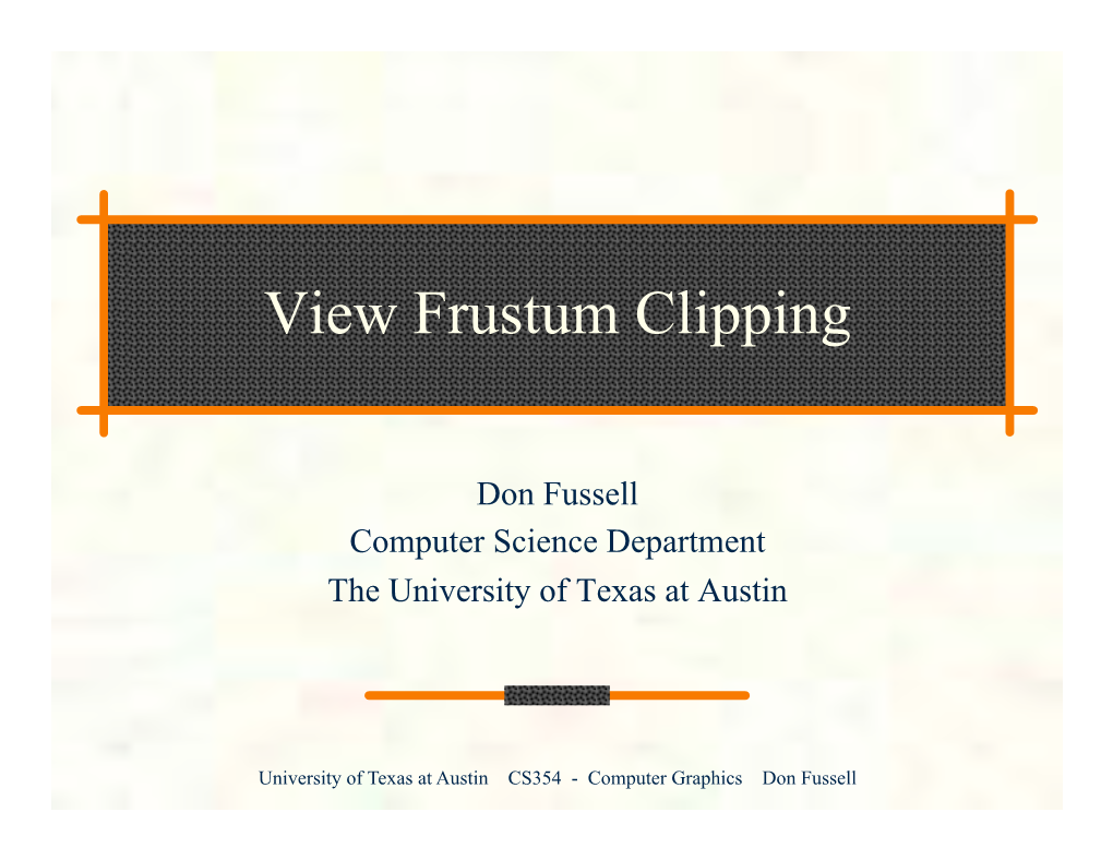 View Frustum Clipping