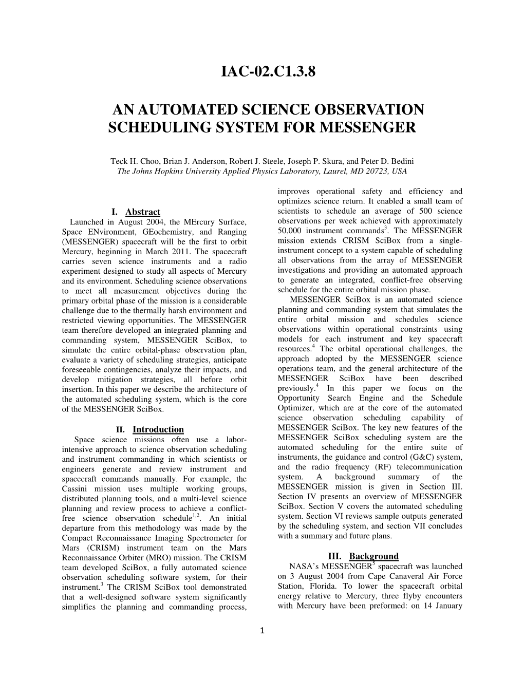 Iac-02.C1.3.8 an Automated Science