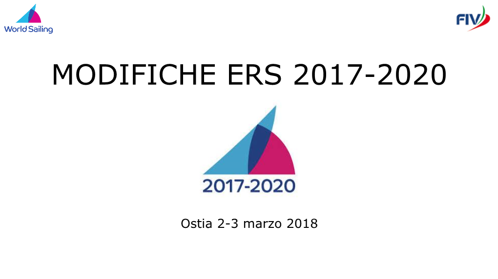 Modifiche Ers 2017-2020