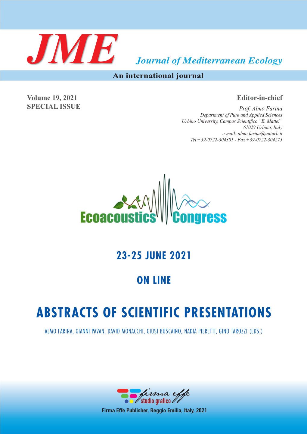 Ecoacoustics Cogress 2021 Special Issue