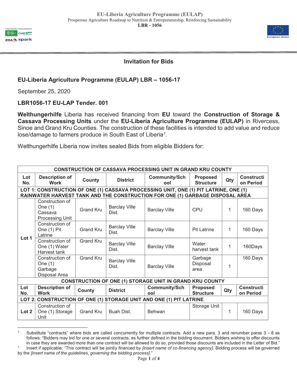 LBR 1056-17 EULAP Tenders.001-Returnable Bid