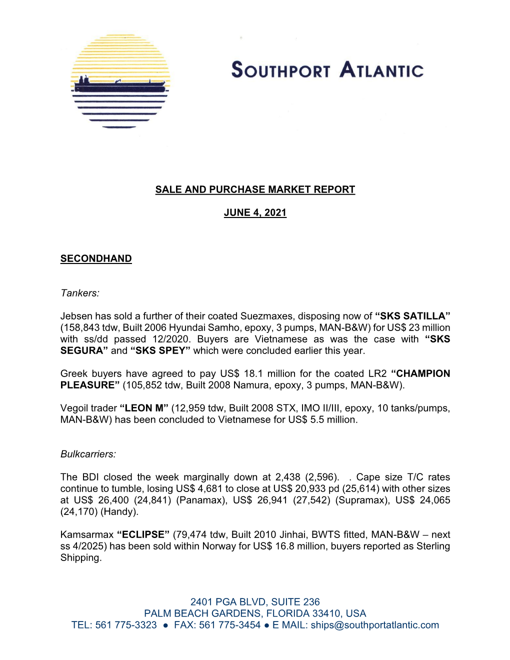 Sale and Purchase Market Report