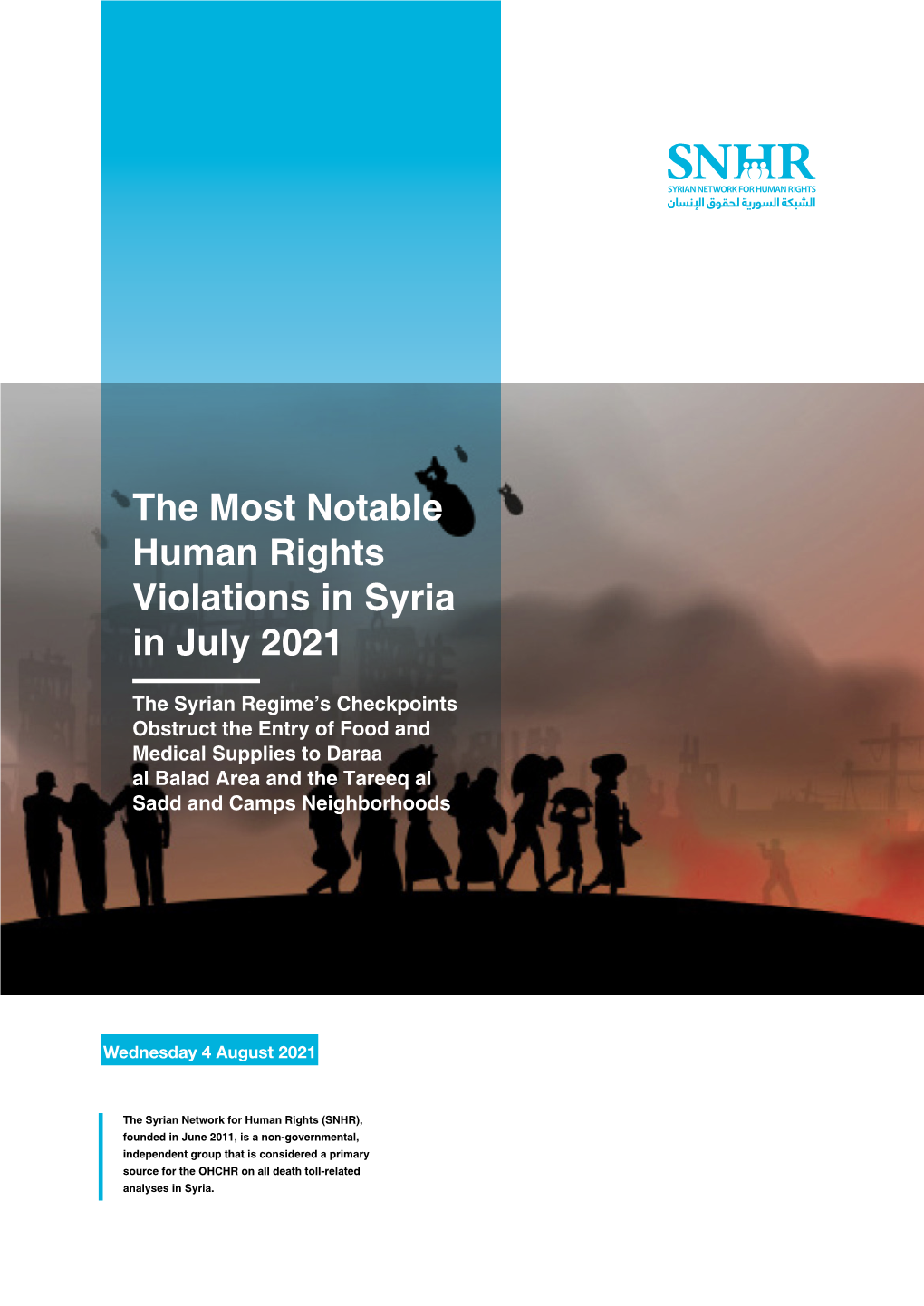 The Most Notable Human Rights Violations in Syria in July 2021